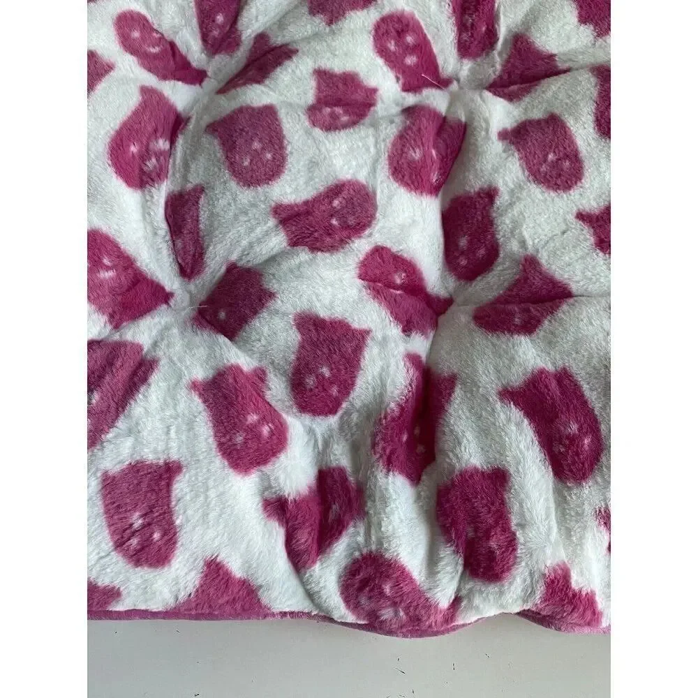 Storehouse Pink Ghosts Halloween Faux Fur Pillow Pet BED Super Soft 36 X 23” NEW